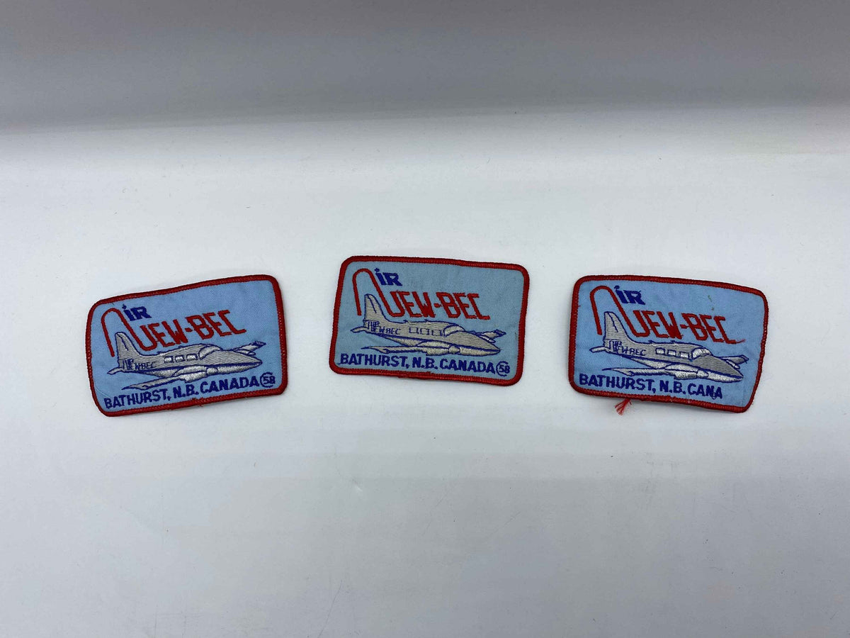 Air NEW BEC Bathurst NB Canada set 0f 3 Patches, Defunct Air New-Bec Bathurst Patch, Airline Patch, Vintage Air New-Bec Patch, Bathurst NB