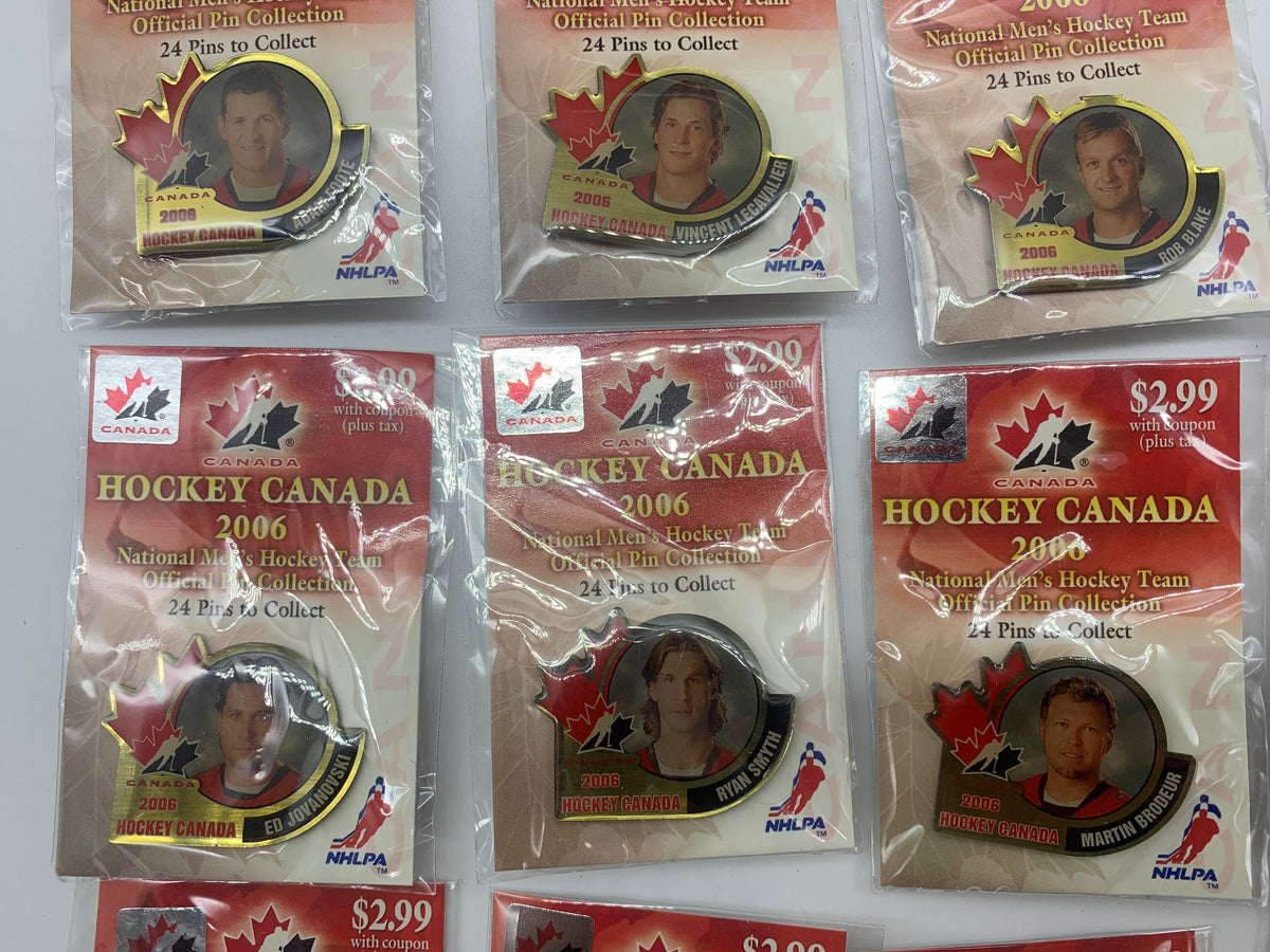 Vintage NEW Hockey Canada National Mens Hockey Team Official Pin Collection, Unopened New in Package 2006 Men’s Team Canada Pin Collection