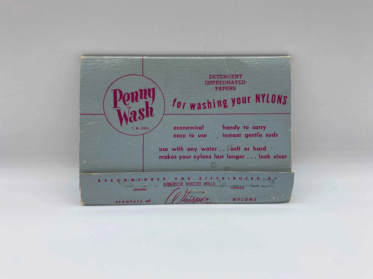 Vintage Penny Wash for washing your Nylons, Penny Wash Detergent Impregnated Papers by the creators of Whisper Nylons, NOS Penny Wash Papers