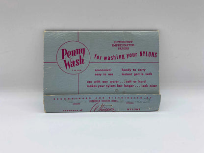 Vintage Penny Wash for washing your Nylons, Penny Wash Detergent Impregnated Papers by the creators of Whisper Nylons, NOS Penny Wash Papers