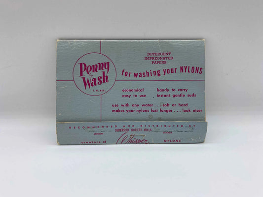 Vintage Penny Wash for washing your Nylons, Penny Wash Detergent Impregnated Papers by the creators of Whisper Nylons, NOS Penny Wash Papers