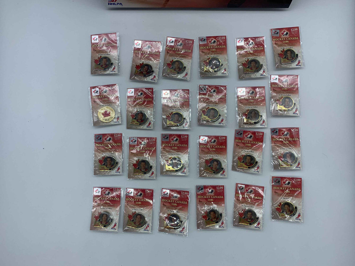 Vintage NEW Hockey Canada National Mens Hockey Team Official Pin Collection, Unopened New in Package 2006 Men’s Team Canada Pin Collection