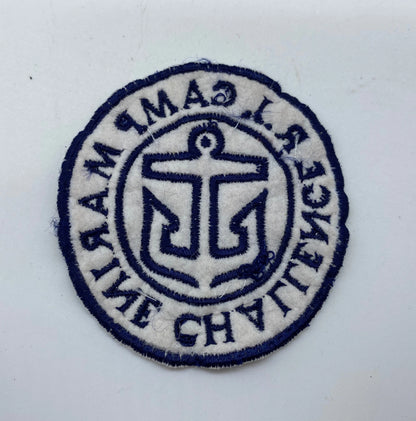 Vintage RJ Camp Marine Challenge Patch, Camp Marine Challenge Patch, R.J. Camp Marine Challenge Patch, White & Blue Marine Patch, Marines