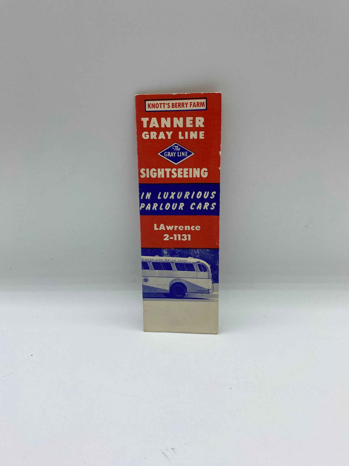 Vintage Tanner Gray Line Disneyland Sightseeing Daily Tours Schedule, 1959 Tanner Gray Line Sightseeing Departure from Knotty’s Berry Farm