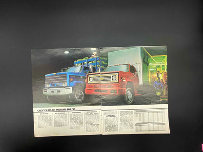 Vintage 81 Chevy Mediums Dealership Brochure, 81 Chevy Trucks Brochure, 1981 Chevy Mediums Sales Brochure, Detroit Diesel Chevy Mediums