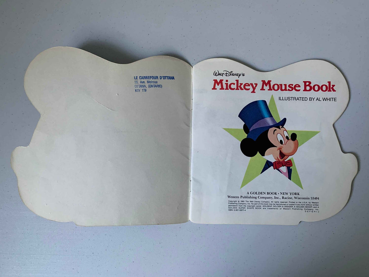 Vintage Walt Disneys Mickey Mouse Book, a Golden Super Shape Book, 1965 The Walt Disney Company, Mickey Mouse Book, Disney Book, kids book