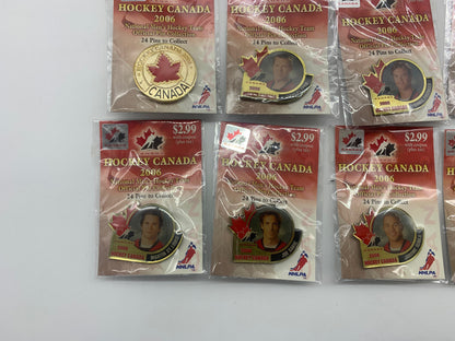 Vintage NEW Hockey Canada National Mens Hockey Team Official Pin Collection, Unopened New in Package 2006 Men’s Team Canada Pin Collection