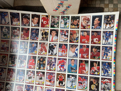 Bazooka Bubble Gum O-PEE-CHEE Hockey Card Sheet Promotion 4 Uncut Sheets, 132 Cards per Sheet, New Old Stock, 1991 o-pee-chee hockey cards