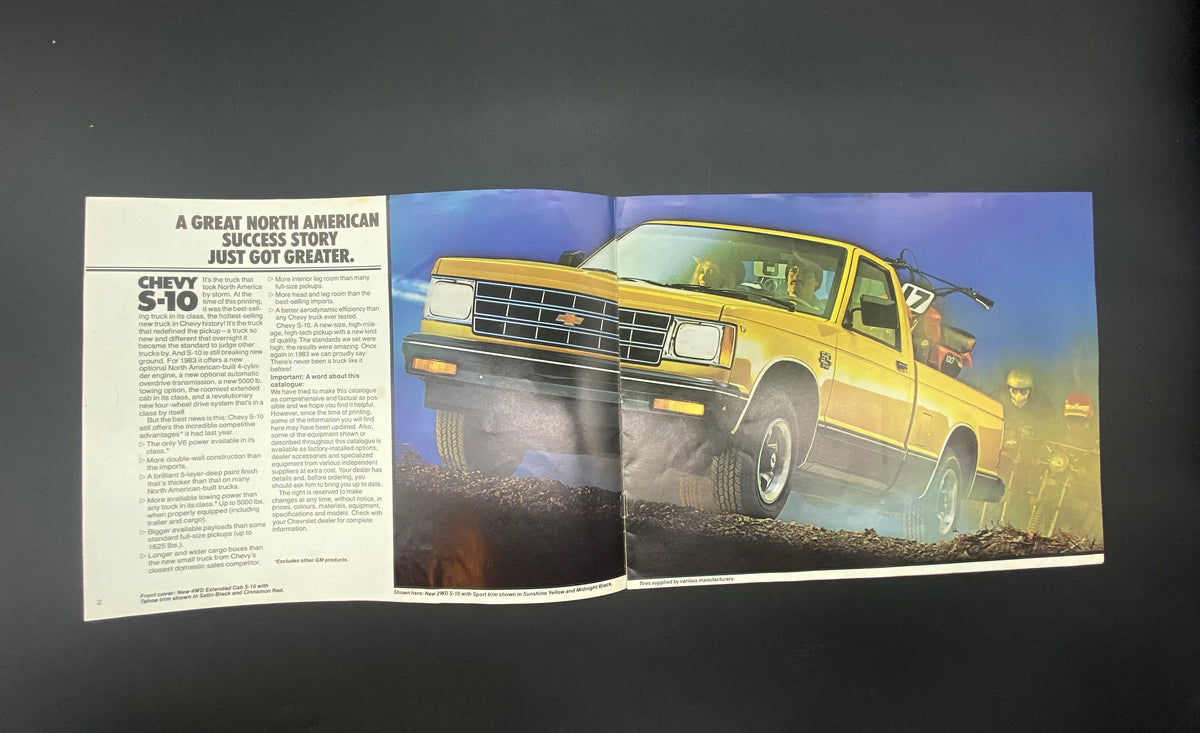 1983 Chevy S-10 Pickups Dealership Brochure, 1983 Chevy S-10 Pickups Sales Brochure, 1983 Chevy Truck 4x4 Extended Cab Brochure, Chevy Truck