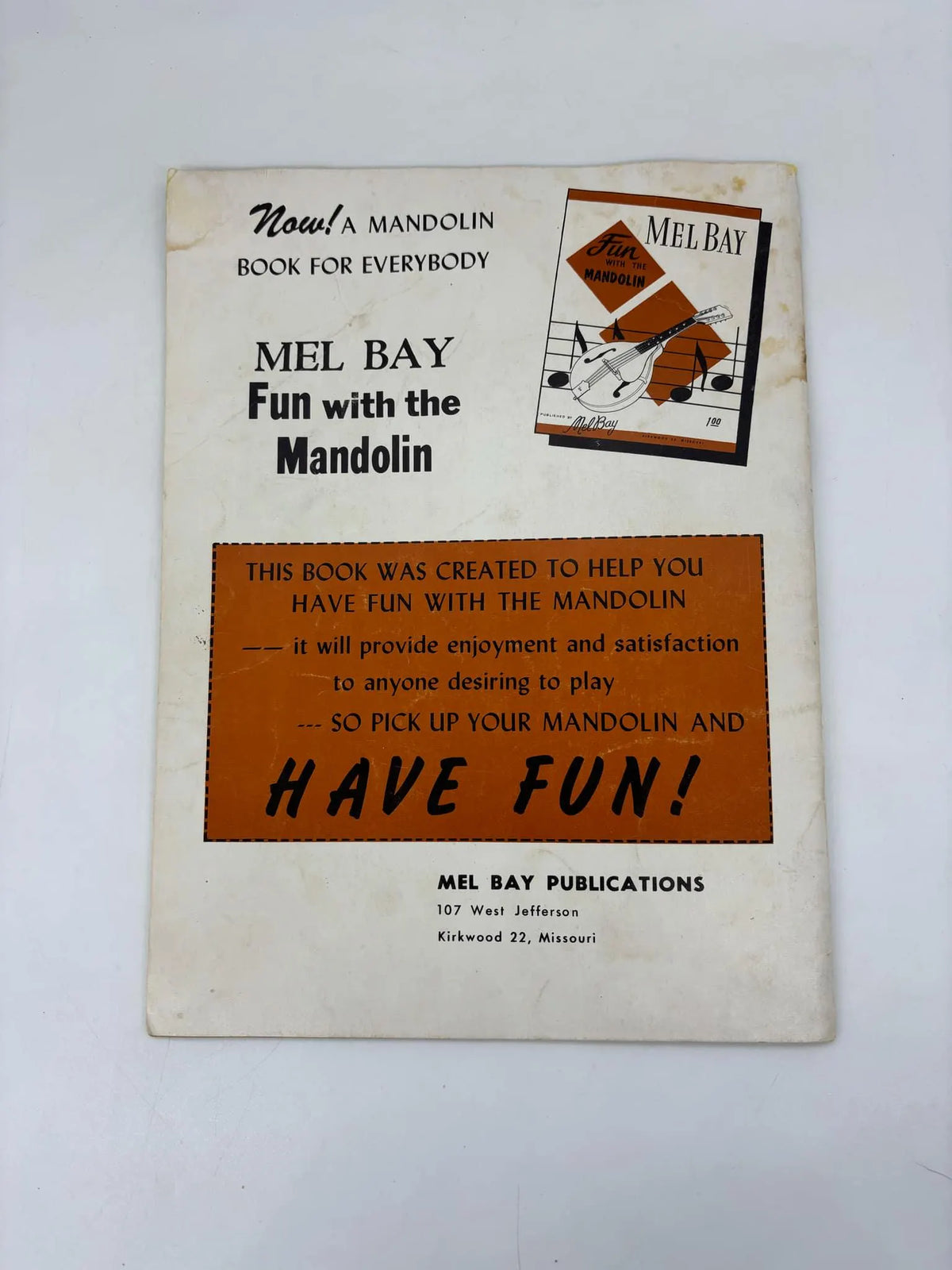 Mandolin Chords in Photo Diagram Form By Mel Bay, 1963 Mel Bay Mandolin Chords In Photo Diagram Form, How to Play the Mandolin by Mel Bay