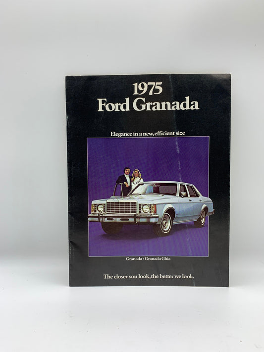 Vintage 1975 Ford Granada Brochure, 1975 Ford Granada Ghia 2 Door & 4-Door Sedan Brochure, Ford Granada Canada Brochure, 75 Ford Dealership