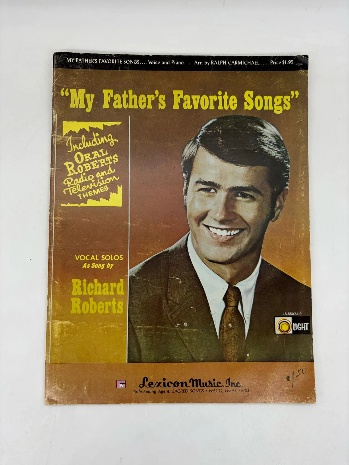 Richard Roberts My Father's Favorite Songs Voice Piano, Vocal Solos as Sung By Richard Roberts, 1969 Radio and Television Themes Sheet Music