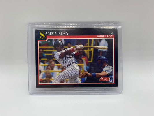 1991 Score Sammy Sosa Error Birthdate Rookie Card, Sammy Sosa Rookie Card Chicago White Sox, Vintage Sammy Sosa Rookie Error Card, Sosa Card