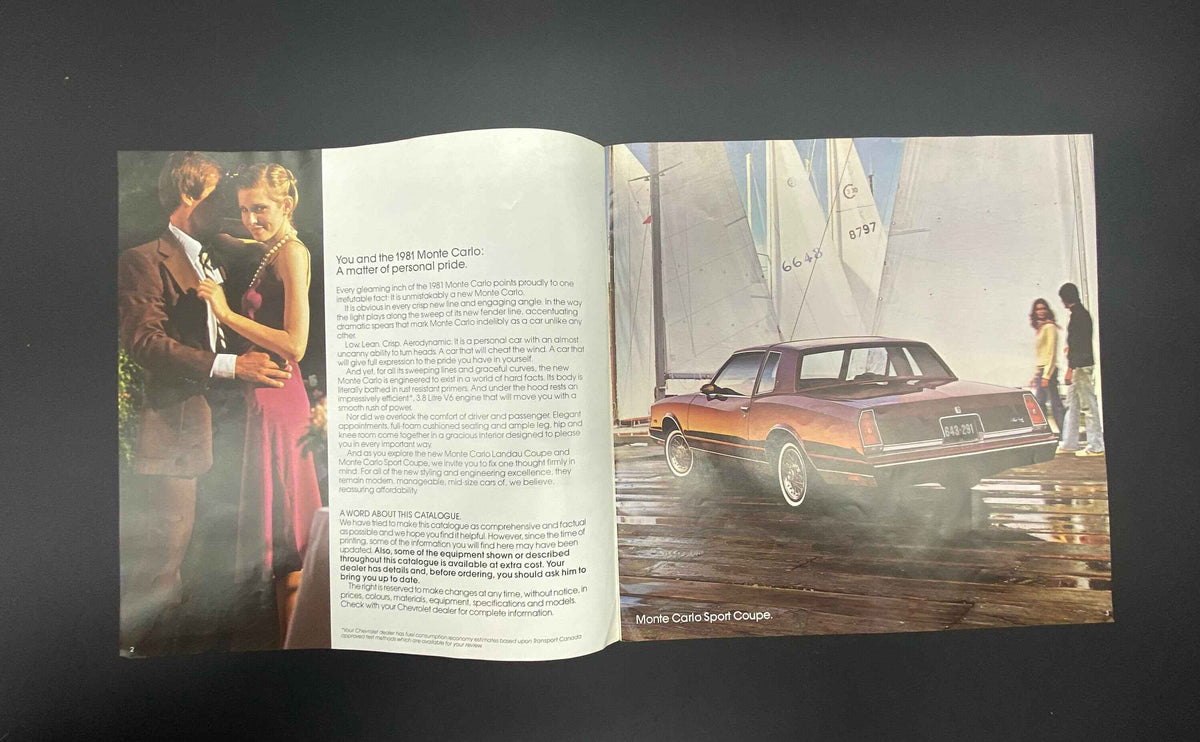 1981 Chevrolet Monte Carlo Brochure, 1981 Monte Carlo Chevrolet Dealer Brochure, Monte Carlo Sport Coupe Brochure, Monte Carlo Landau Coupe