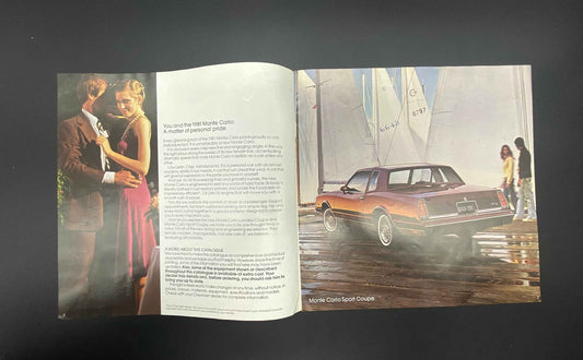 1981 Chevrolet Monte Carlo Brochure, 1981 Monte Carlo Chevrolet Dealer Brochure, Monte Carlo Sport Coupe Brochure, Monte Carlo Landau Coupe