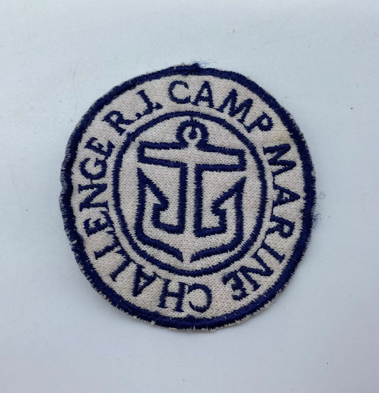Vintage RJ Camp Marine Challenge Patch, Camp Marine Challenge Patch, R.J. Camp Marine Challenge Patch, White & Blue Marine Patch, Marines