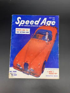 Speed Age May 1952 Vol. 6 No. 1, Speed Age The Complete Automotive Magazine May 1952, Speed Age May 1952 Mel Tormé in Jaguar XK129 Cover