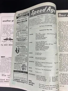 Speed Age May 1952 Vol. 6 No. 1, Speed Age The Complete Automotive Magazine May 1952, Speed Age May 1952 Mel Tormé in Jaguar XK129 Cover