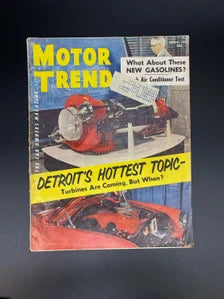 Vintage Motor Trends The Car Owners Magazine August 1954, Motor Trends Vol. 6 No. 8 1954, 1954 Motor Trend Magazine Turbine Engine Cover