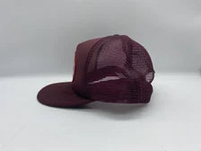 Lummus Fort McMurray L C Finer Trucker Hat, Vintage L C Finer Fort McMurray Mesh SnapBack Trucker Hat, Burgundy Lummus Trucker Hat, Mesh Hat