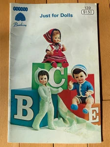 Vintage Patons Beehive Just For Dolls Pattern Book, Knit Dolls Clothing Pattern, Knit Barbie Clothing Pattern, Patons Beehive Doll Clothes