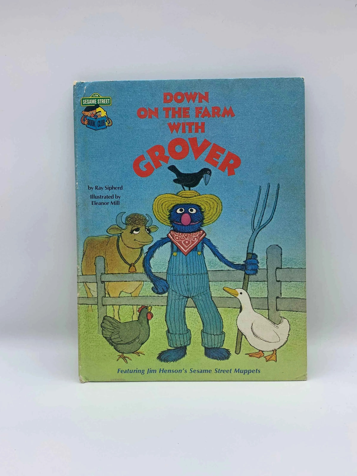 Sesame Street Down on the Farm with Grover 1980, Jim Hensons Sesame Street Muppets Book, CTW Book, Vintage Sesame Street Grover Farm  Book