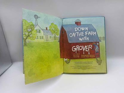 Sesame Street Down on the Farm with Grover 1980, Jim Hensons Sesame Street Muppets Book, CTW Book, Vintage Sesame Street Grover Farm  Book