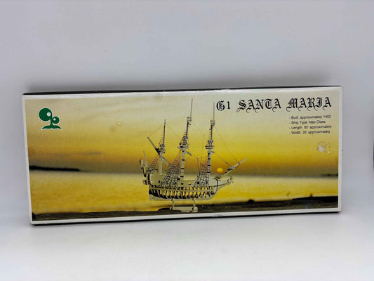 Vintage Santa Maria Wooden Ship Model, Santa Maria Replica 1492 Wooden Model, Wooden Santa Maria Ship Model, Vintage Santa Maria Ship Model