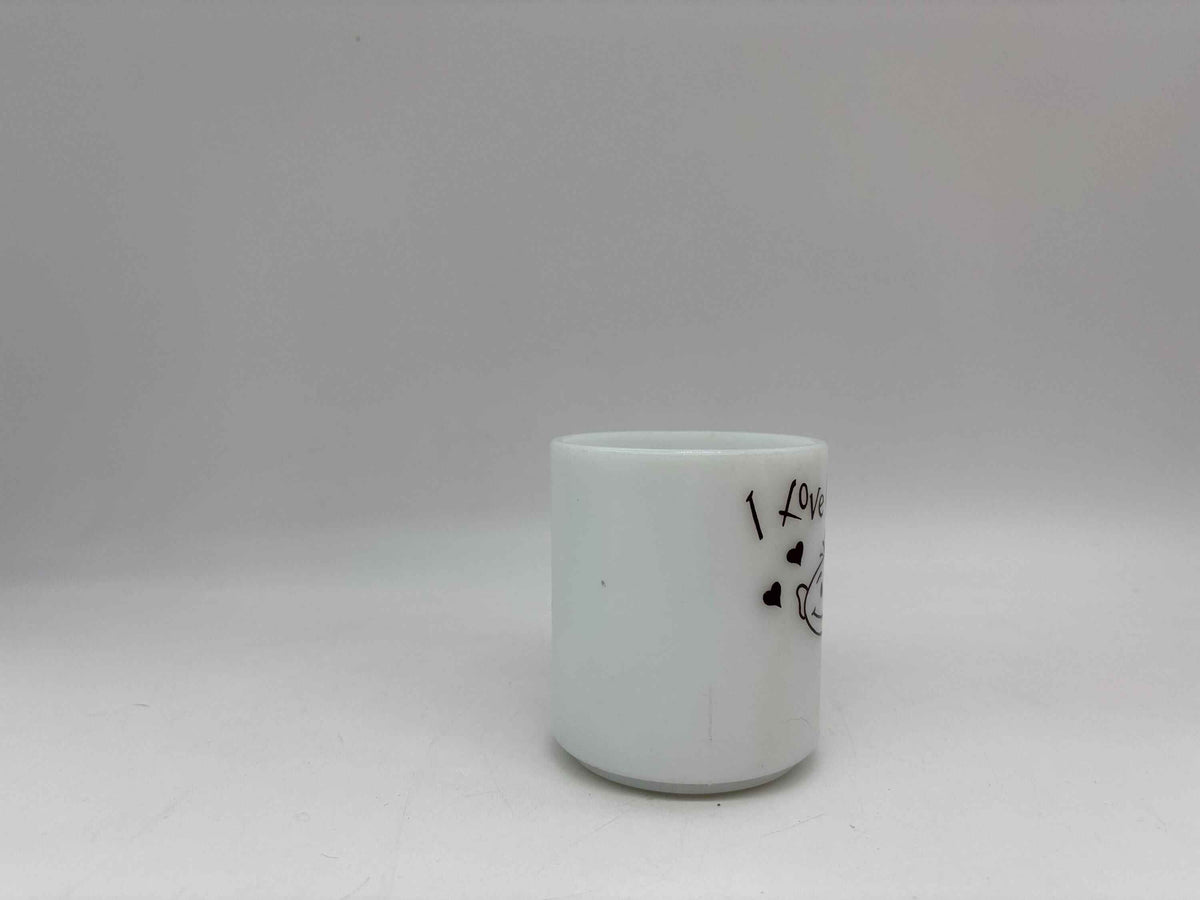 Vintage Milk Glass I Love Grandpa Coffee Mug, I Love Grandpa Milk Glass Coffee Cup, Hazel Atlas Love Grandpa Milk Glass Mug, Milk Glass Cup
