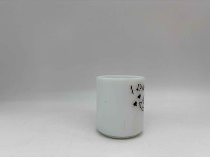 Vintage Milk Glass I Love Grandpa Coffee Mug, I Love Grandpa Milk Glass Coffee Cup, Hazel Atlas Love Grandpa Milk Glass Mug, Milk Glass Cup