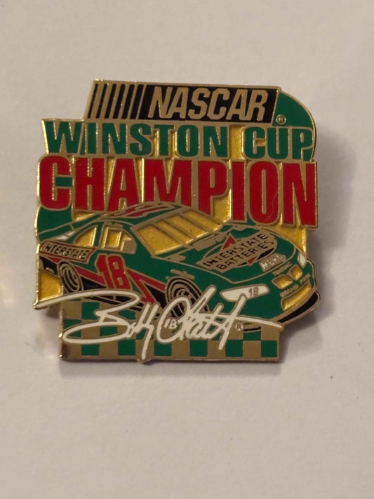 2001 NASCAR Winston Cup Champion Bobby LaBonte #18 Pin, Vintage Bobby LaBonte NASCAR Winston Cup Champion Collectors Pin, Bobby LaBonte Pin