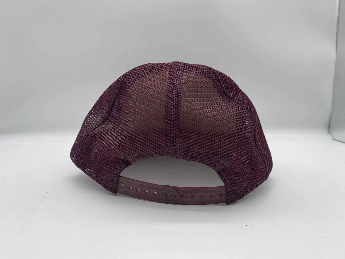 Lummus Fort McMurray L C Finer Trucker Hat, Vintage L C Finer Fort McMurray Mesh SnapBack Trucker Hat, Burgundy Lummus Trucker Hat, Mesh Hat
