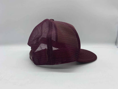 Lummus Fort McMurray L C Finer Trucker Hat, Vintage L C Finer Fort McMurray Mesh SnapBack Trucker Hat, Burgundy Lummus Trucker Hat, Mesh Hat