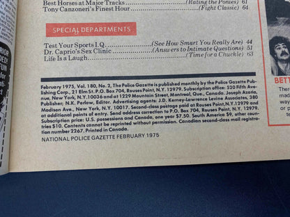 Police Gazette February 1975, Vintage Police Gazette February 1975 Vol 180 No 2, National Police Gazette Americas Oldest Magazine Feb 1975