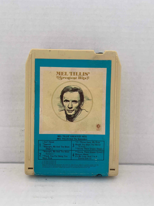 Mel Tillis Greatest Hits 8 Track, Mel Tillis 8 Track Cartridge,  1974 Mel Tillis, Vintage Mel Tillis and The Statesiders, MGM Records 8Track