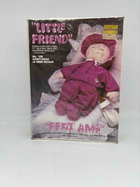 Little Friend No. 108 Sleepyhead Create a soft and cuddly 17” Baby Doll Machine or hand sew, New Old Stock Little Friend No 108 Sleepyhead