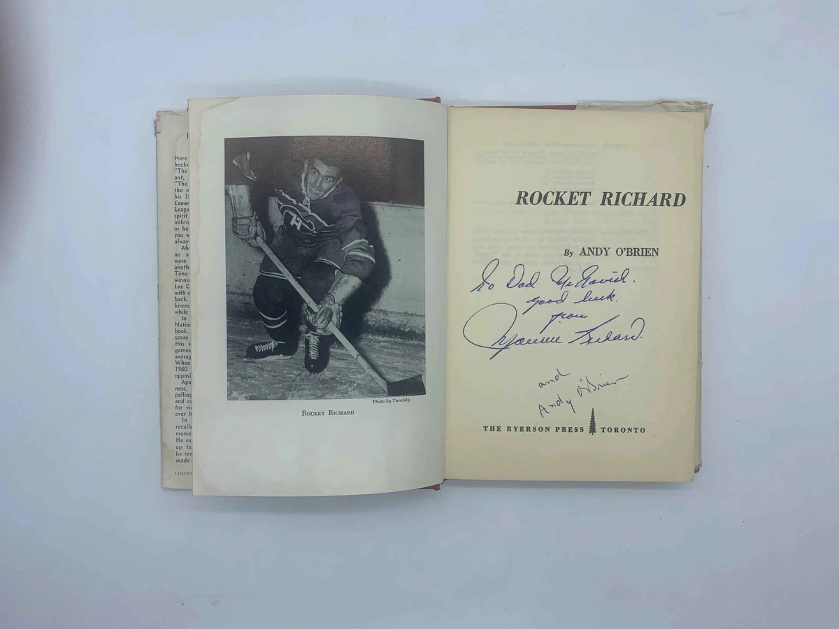 Vintage Rocket Richard by Andy O’Brien 1962, Signed by Author & Maurice Richard, Rare Signed Rocket Richard Book, Montreal Canadiens Book