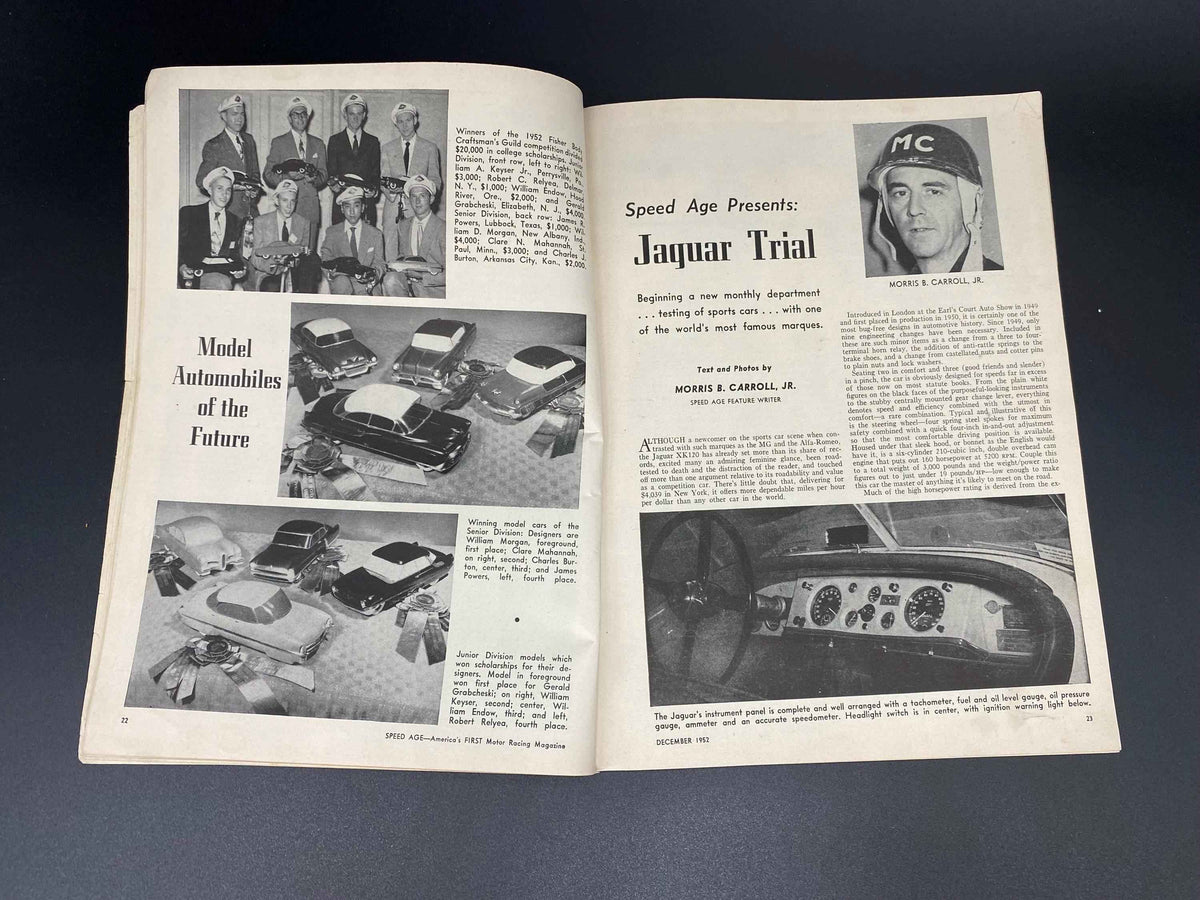 Speed Age December 1952 Vol. 6 No. 8, Speed Age The Complete Automotive Magazine December 1952, Speed Age Cover Italmeccanica December 1952