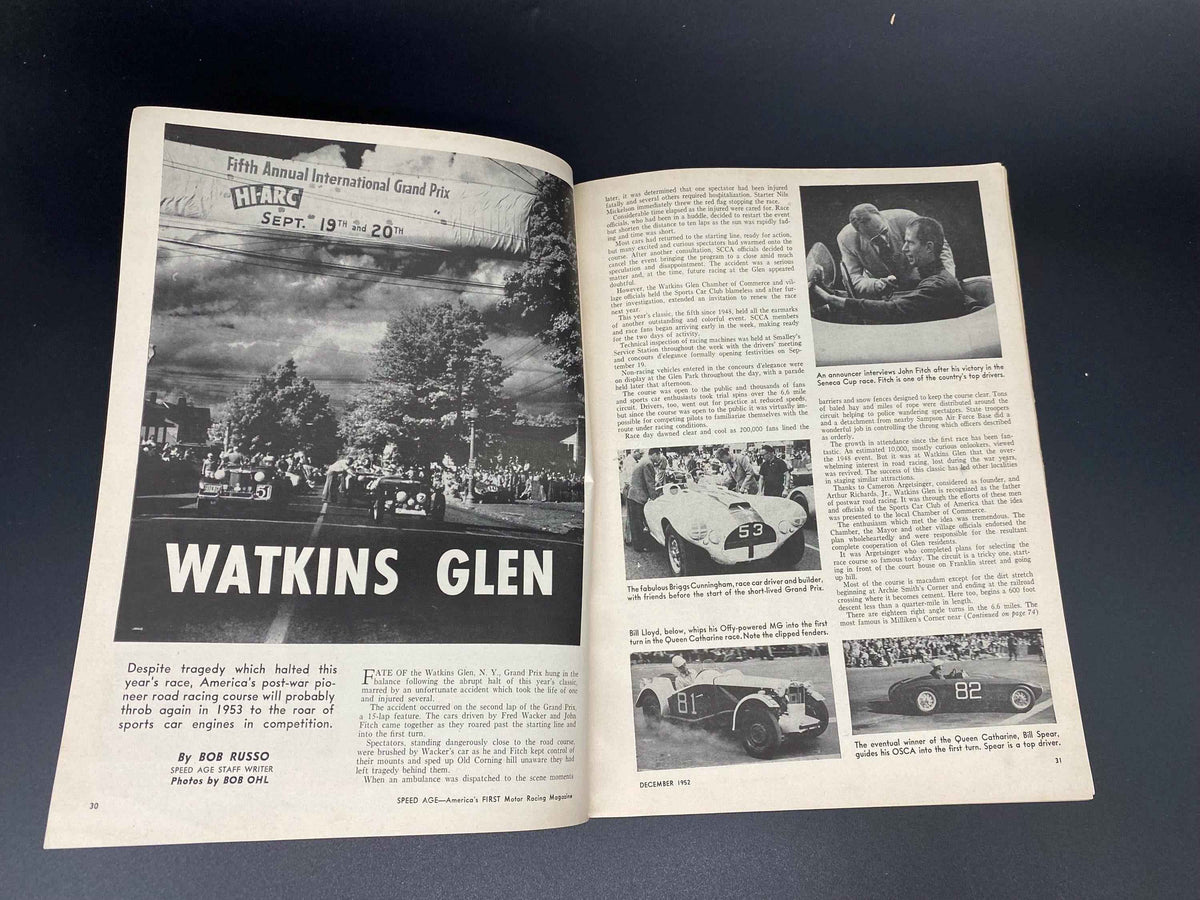 Speed Age December 1952 Vol. 6 No. 8, Speed Age The Complete Automotive Magazine December 1952, Speed Age Cover Italmeccanica December 1952