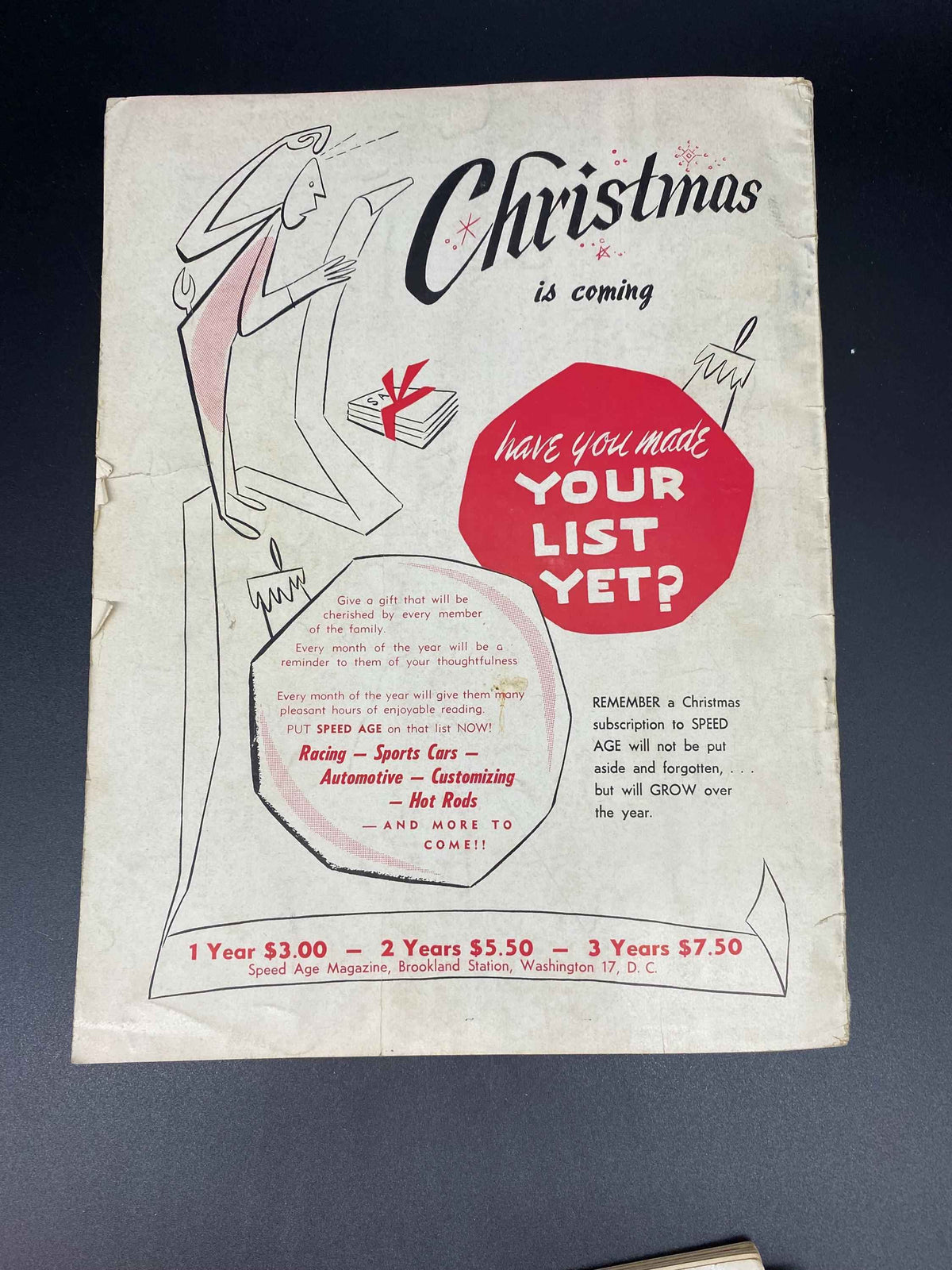 Speed Age December 1952 Vol. 6 No. 8, Speed Age The Complete Automotive Magazine December 1952, Speed Age Cover Italmeccanica December 1952