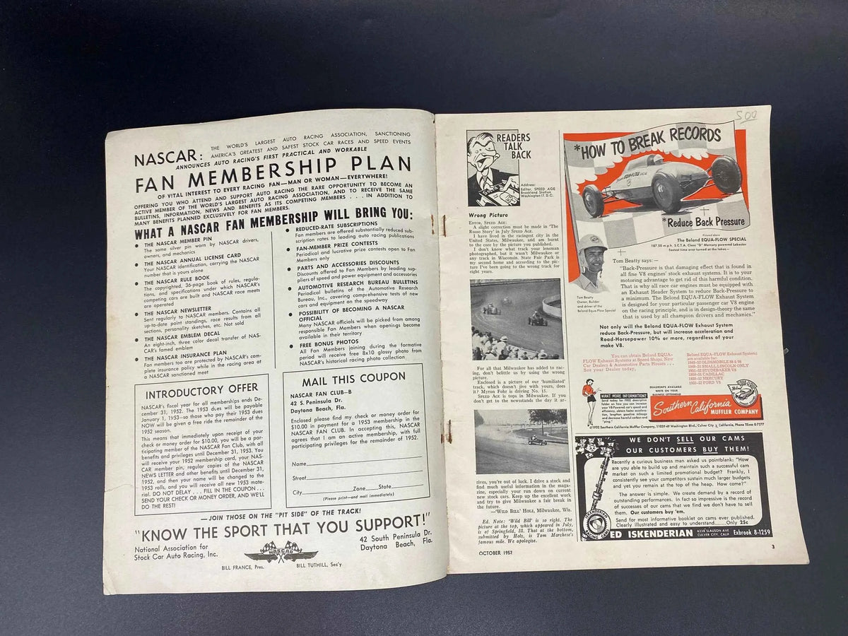 Speed Age October 1952 Vol. 6 No. 6, Speed Age The Complete Automotive Magazine October 1952, Speed Age October 1952 Ramblin Rathmanns Cover