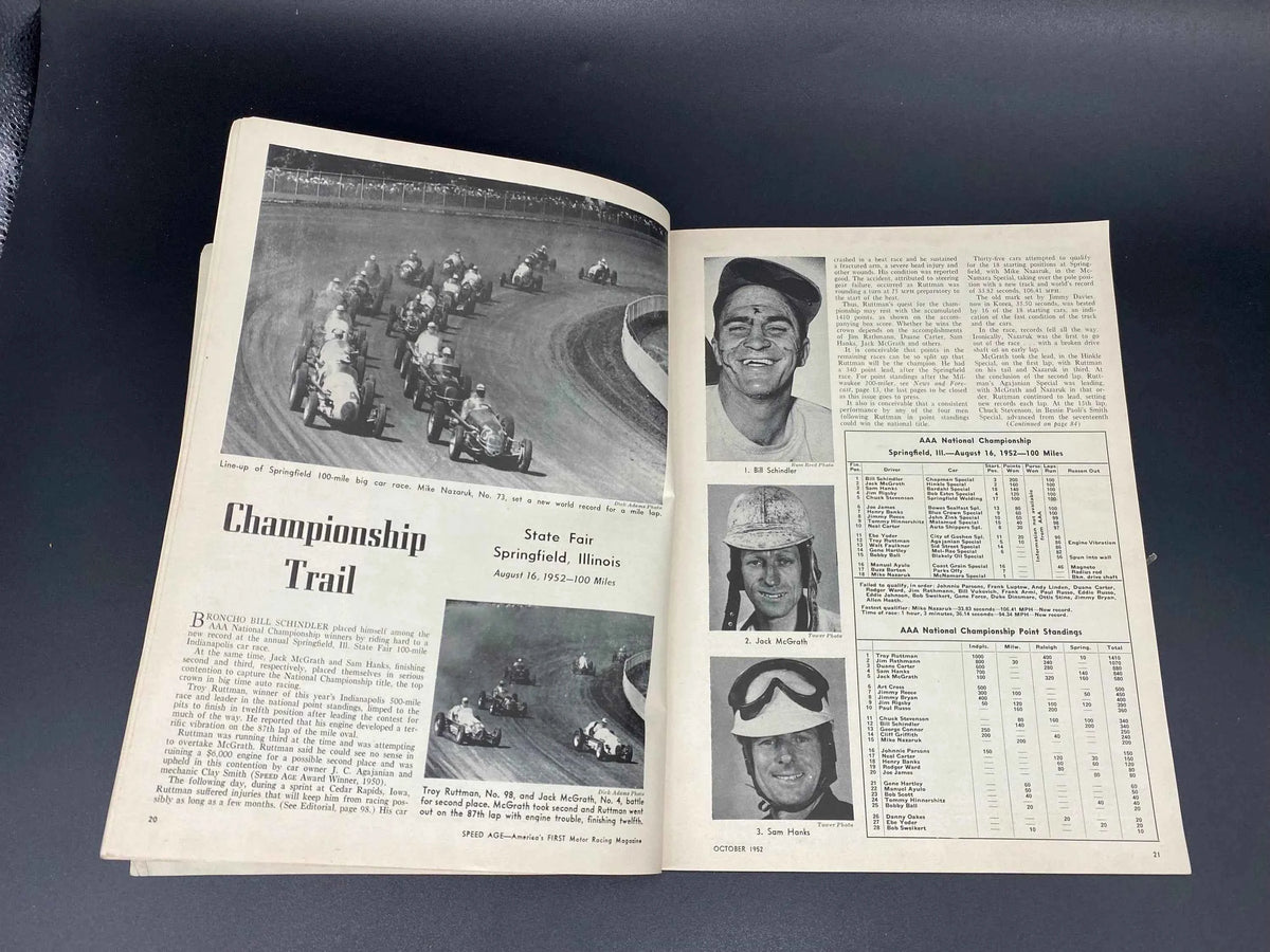 Speed Age October 1952 Vol. 6 No. 6, Speed Age The Complete Automotive Magazine October 1952, Speed Age October 1952 Ramblin Rathmanns Cover
