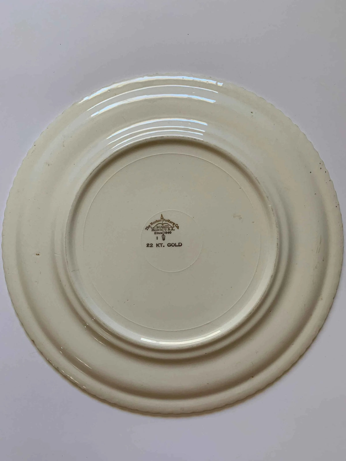Vintage Dancing Couple Plate, The Harker Pottery Co, Made in USA, Edged 22kt Gold Swirled Plate, Marker Pottery Plate, Vintage Gold Plate