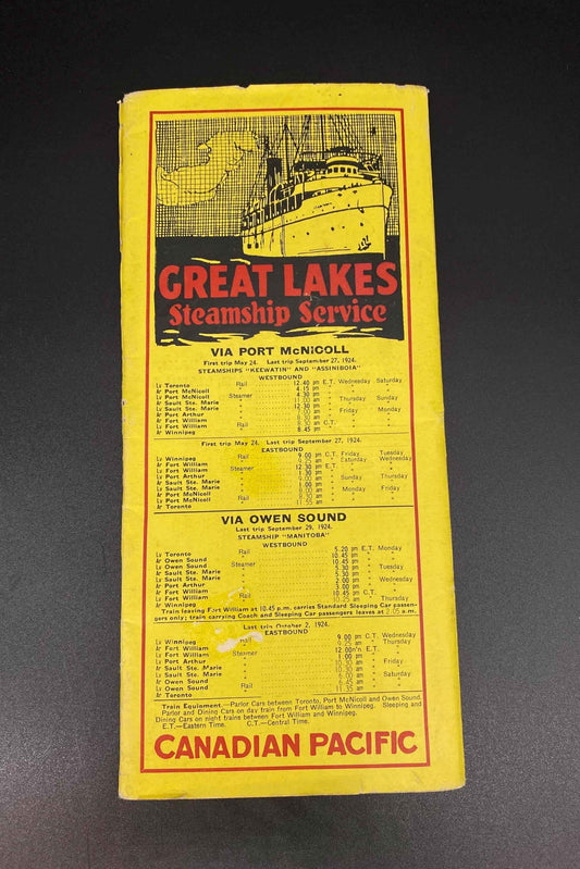 Canadian Pacific Railway May 18 1924 Railway Schedules across North America, Antique Canadian Pacific Railway and Steamship Schedules 1924