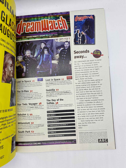 DreamWatch Magazine 48 August 1998, DreamWatch Magazine #48 August 1998 Vol. 4 No. 12, DreamWatch #48 The X-Files Cover, DreamWatch Godzilla