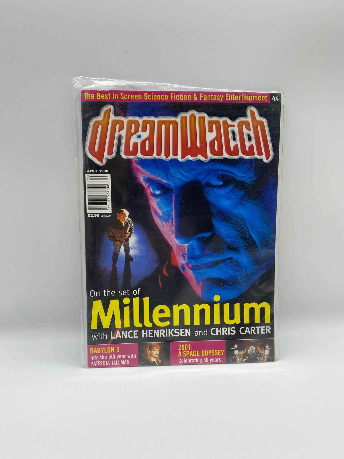 DreamWatch Magazine 44 April 1998 Millenium Cover, DreamWatch Magazine #44 Vol. 4 No. 8, DreamWatch #44 Millenium Lance Henriksen Cover