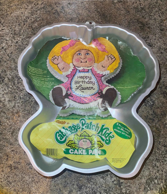 Vintage Wilton Cabbage Patch Kids Cake Pan, 1984 Cabbage Patch Kids Pan with Original Paper Insert for Decorating, Cabbage Patch Kids Pan