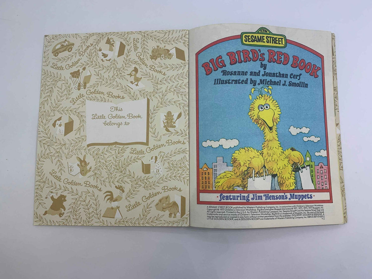 Sesame Street Big Bird’s Red Book featuring Jim Henson's Muppets, A Little Golden Book 1977, Big Birds Red Book, Vintage Sesame Street Book