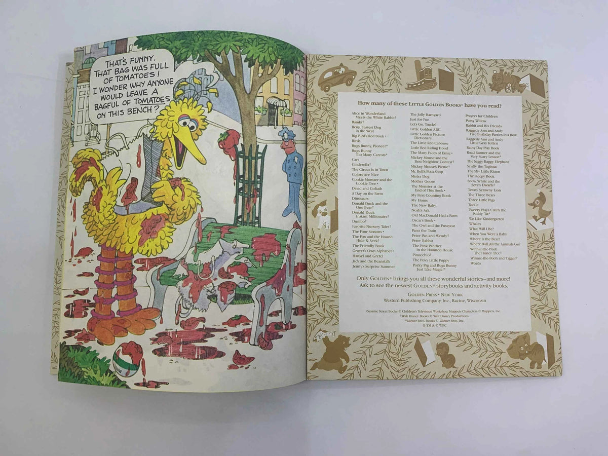 Sesame Street Big Bird’s Red Book featuring Jim Henson's Muppets, A Little Golden Book 1977, Big Birds Red Book, Vintage Sesame Street Book