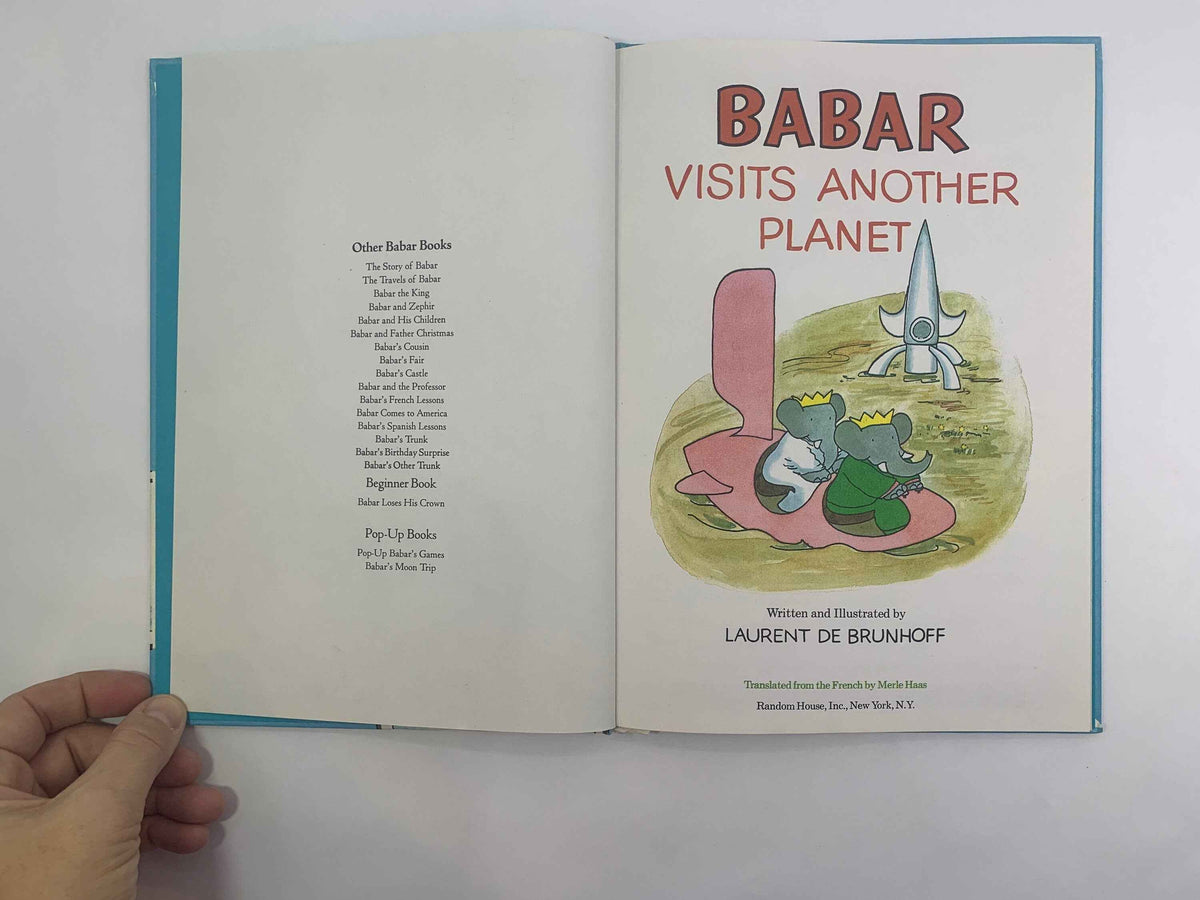BABAR Visits Another Planet, Laurent De Brunhoff Book, 1972 Random House, Vintage BABAR Book, Vintage Babar Elephant Book, 1972 Babar Book